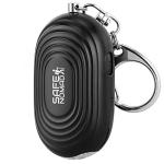Compact Personal Alarm with Flashlight - Black