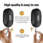 Compact Personal Alarm with Flashlight - Black