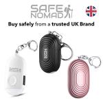 Compact Personal Alarm with Flashlight - Black