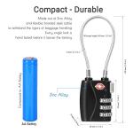 CFMOUR TSA Cable Locks - 3-Dial Combo Set