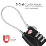 CFMOUR TSA Cable Locks - 3-Dial Combo Set