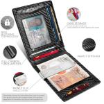 TEEHON Mens Wallets Slim RFID Blocking Carbon Fiber Leather Wallet with up to 12 Credit Card Holder, Strong Money Clip & ID Window Minimalist Bi-Fold Wallets for Men UK with Gift Box - Black