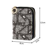 MNSRUU RIFD Blocking Wallet Pink Skull Girl Wallet Credit Cards Holder Slim Leather Credit Card Holder Case with Zipper,Small Wallet for Women Men, Skull 164, 4.7x3.1x0.8inch, Modern