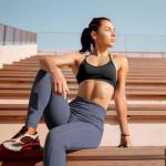 Ollrynns Leggings for Women UK Gym Leggings with Pockets High Waist Yoga Pants Tummy Control Sports Workout Trousers CA166(Grey M)