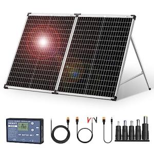 DOKIO 100W Foldable Solar Panel with Waterproof Controller