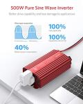 BESTEK 500W Pure Sine Wave Power Inverter