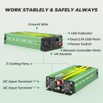 EDECOA 1500W DC to AC Power Inverter