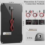 30W Waterproof Solar Battery Charger for Vehicles