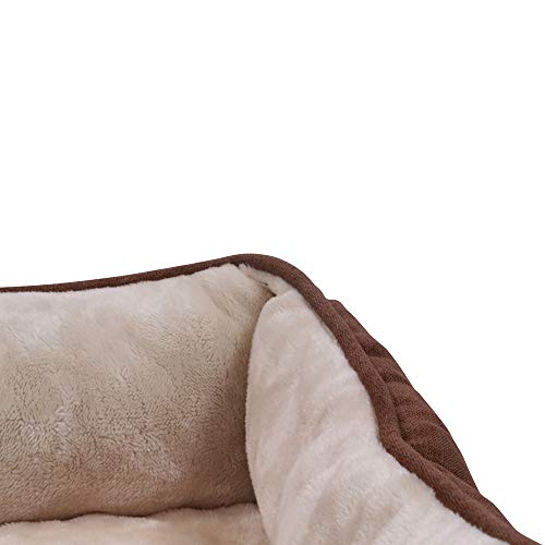 Long Rich Fur Pet Beds for Medium Dogs, Pet Sofa Bed, Soft Calming Cat Beds, Comfty Durable Pet Puppies Beds with Reversible&Washable Cushion,Dog Beds