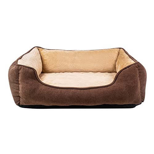 Long Rich Fur Pet Beds for Medium Dogs, Pet Sofa Bed, Soft Calming Cat Beds, Comfty Durable Pet Puppies Beds with Reversible&Washable Cushion,Dog Beds