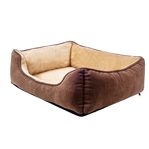 Long Rich Fur Pet Beds for Medium Dogs, Pet Sofa Bed, Soft Calming Cat Beds, Comfty Durable Pet Puppies Beds with Reversible&Washable Cushion,Dog Beds