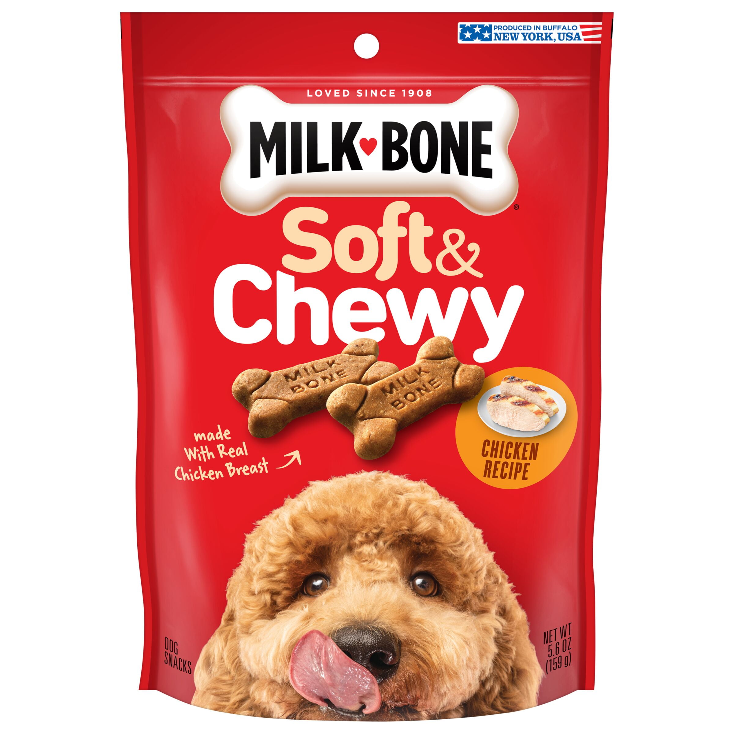 Milk-Bone Soft & Chewy Chicken Recipe Dog Treats, 5.6-Ounce (Pack Of 5)