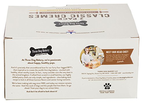 Three Dog Bakery Classic Cremes Baked Dog Treats, Carob With Peanut Butter & Golden With Vanilla, 26 Oz
