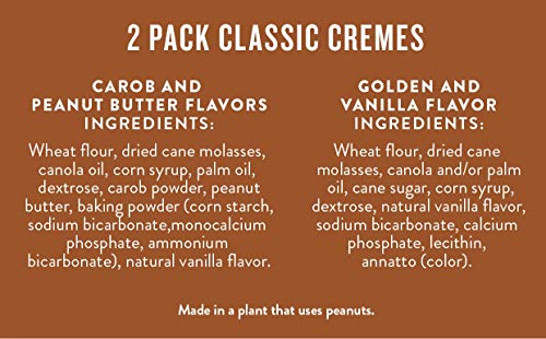 Three Dog Bakery Classic Cremes Baked Dog Treats, Carob With Peanut Butter & Golden With Vanilla, 26 Oz