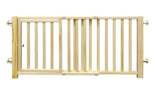 Four Paws Walk Over Wooden Dog Gate, 30-44" W by 18" H