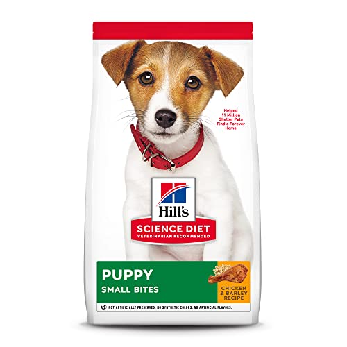 Hill'S Science Diet Puppy Healthy Development Small Bites With Chicken Meal & Barley Dry Dog Food (4.5 Pound Bag) And Chicken Training Treats For Dogs (3 Ounce Bag)