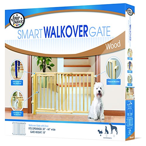 Four Paws Walk Over Wooden Dog Gate, 30-44" W by 18" H