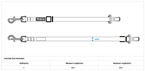 Blueberry Pet Essentials Classic Dog Seat Belt Tether for Dogs Cats, Blazing Yellow, Durable Safety Car Vehicle Seatbelts Leads Use with Harness