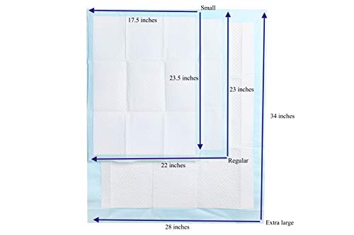 HONEY CARE All-Absorb A07 Bulk Packaging Training Pads, Blue, Large - 22" x 23" 200ct