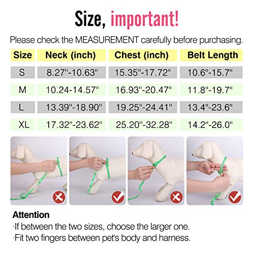 Pawaboo Dog Safety Vest Harness, Pet Car Harness Vehicle Seat Belt with Adjustable Strap and Buckle Clip, Easy Control for Driving Traveling Safety for Small Medium Dogs Cats, XL, RED