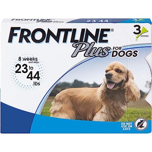 Merial Frontline Plus Flea and Tick Control for 23 to 44-Pound Dogs and Puppies, 3 Doses