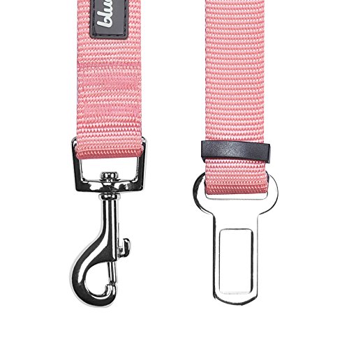 Blueberry Pet Classic Dog Seat Belt Tether for Dogs Cats, Baby Pink, Durable Safety Car Vehicle Seatbelts Leads Use with Harness
