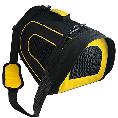 PET MAGASIN Soft-Sided Pet Travel Carrier (Airline Approved) for Cats, Small Dogs, Puppies & Other Pets by (Black & Yellow)