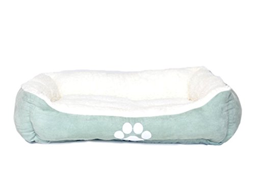 long rich Rectangle Bolster Pet Bed, Dog Bed Medium Size, Turquoise