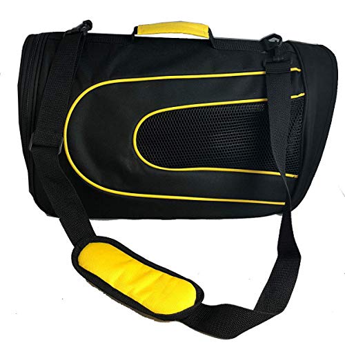 PET MAGASIN Soft-Sided Pet Travel Carrier (Airline Approved) for Cats, Small Dogs, Puppies & Other Pets by (Black & Yellow)