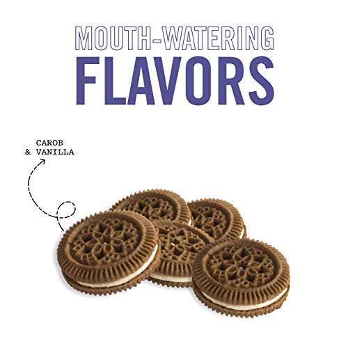 Three Dog Bakery Lick'n Crunch! Mini Sandwich Cookies, Carob & Vanilla Flavor, Premium Treats for Dogs, 8 Ounce Resealable Pack (310080)