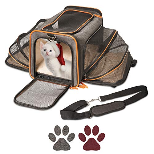 Pet Peppy Petpeppy.com The Original Airline Approved Expandable Pet Carrier Two Side Expansion, Designed for Cats, Dogs, Kittens,Puppies - Extra Spacious Soft Sided Carrier! (Black)