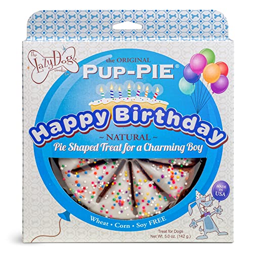 The Lazy Dog Cookie Co. - Original Pup-Pie - Happy Birthday Dog Treat for a Charming Boy, 5 oz