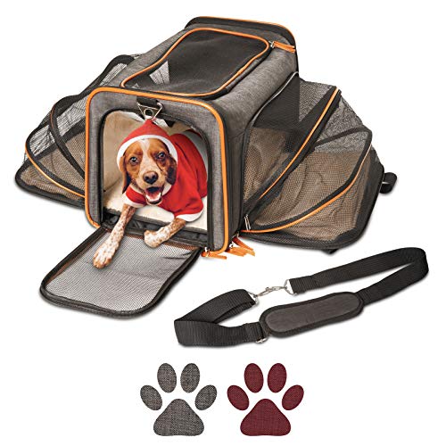 Pet Peppy Petpeppy.com The Original Airline Approved Expandable Pet Carrier Two Side Expansion, Designed for Cats, Dogs, Kittens,Puppies - Extra Spacious Soft Sided Carrier! (Black)