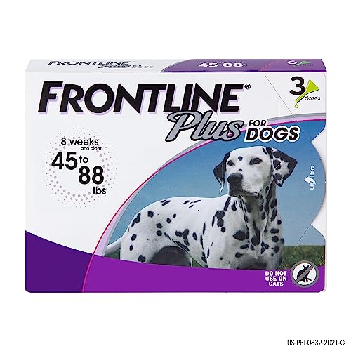 Merial Frontline Plus Flea and Tick Control for 45 to 88-Pound Dogs and Puppies, 3-Doses