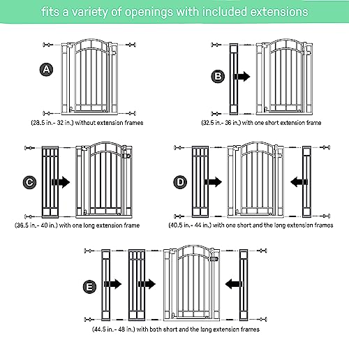 Summer Multi-Use Decorative Extra Tall Safety Pet and Baby Gate, 28.5"-48" Wide, 36" Tall, Pressure or Hardware Mounted, Install on Wall or Banister in Doorway or Stairway, Auto Close Door - Bronze