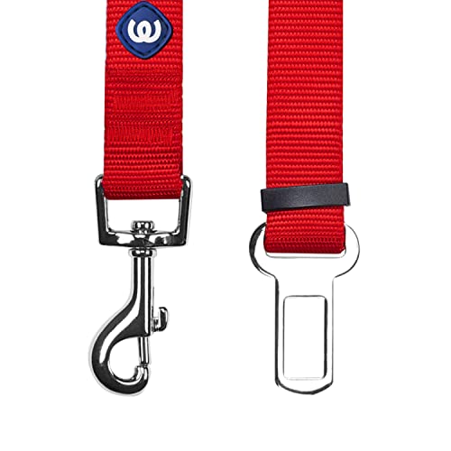 Blueberry Pet Essentials Classic Dog Seat Belt Tether for Dogs Cats, Rouge Red, Durable Safety Car Vehicle Seatbelts Leads Use with Harness