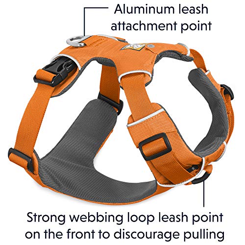 RUFFWEAR - Front Range Dog Harness, Reflective and Padded Harness for Training and Everyday, Orange Poppy (2017), X-Small