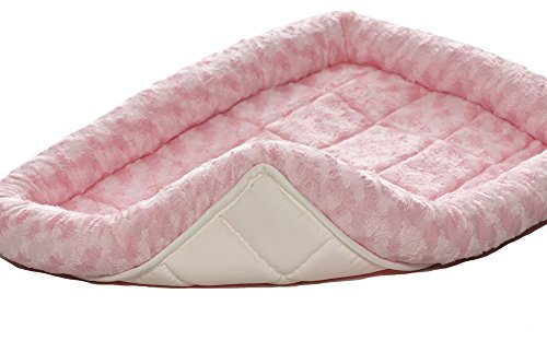 MidWest Bolster Pink Pet Bed for Cats 22L-Inch w/ Comfortable Bolster | Ideal for XS Dog Breeds & Fits a 22-Inch Crate | Easy Maintenance Machine Wash & Dry | 1-Year Warranty