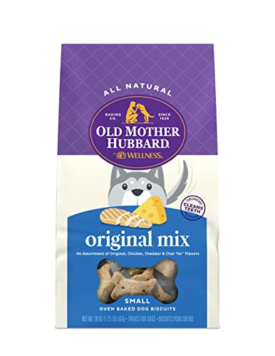 Old Mother Hubbard by Wellness Classic Original Mix Natural Dog Treats, Crunchy Oven-Baked Biscuits, Ideal for Training, Small Size, 20 ounce bag