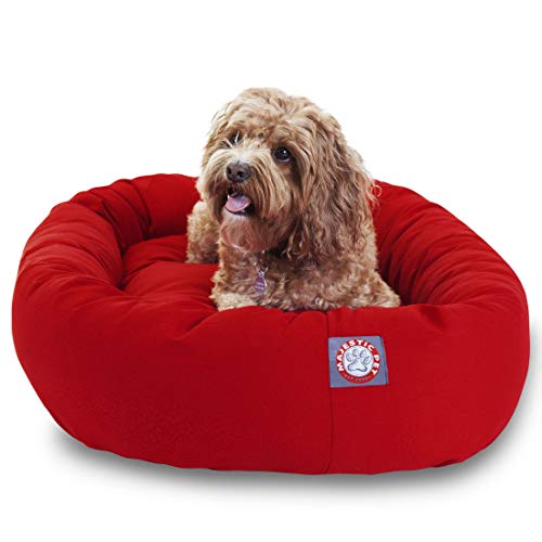32 inch Red Bagel Dog Bed By Majestic Pet Products