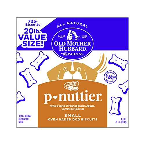 Old Mother Hubbard by Wellness Classic P-Nuttier Natural Dog Treats, Crunchy Oven-Baked Biscuits, Ideal for Training, Small Size, 20 pound bag