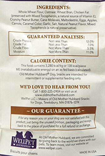 Old Mother Hubbard by Wellness Classic P-Nuttier Natural Dog Treats, Crunchy Oven-Baked Biscuits, Ideal for Training, Large Size, 3.3 pound bag