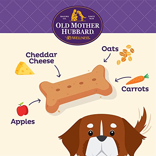 Old Mother Hubbard by Wellness Classic Bac'N'Cheez Natural Dog Treats, Crunchy Oven-Baked Biscuits, Ideal for Training, Large Size, 3.3 pound bag