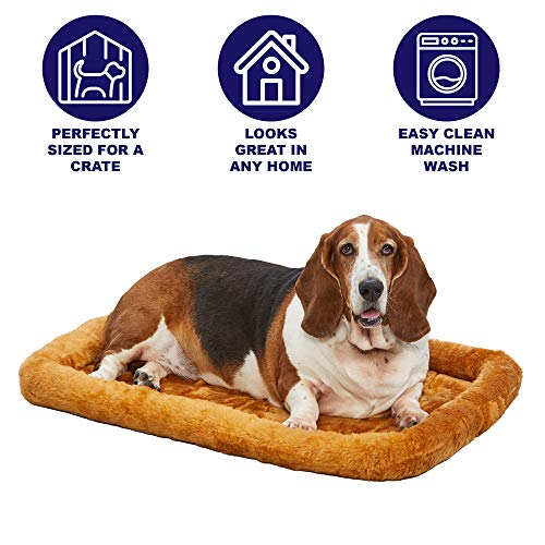 MidWest Homes for Pets Bolster Pet Bed for Dogs & Cats 48L-Inch Cinnamon Dog Bed or Cat Bed w/ Comfortable Bolster | Ideal for Extra Large Dog Breeds & Fits a 48-Inch Dog Crate