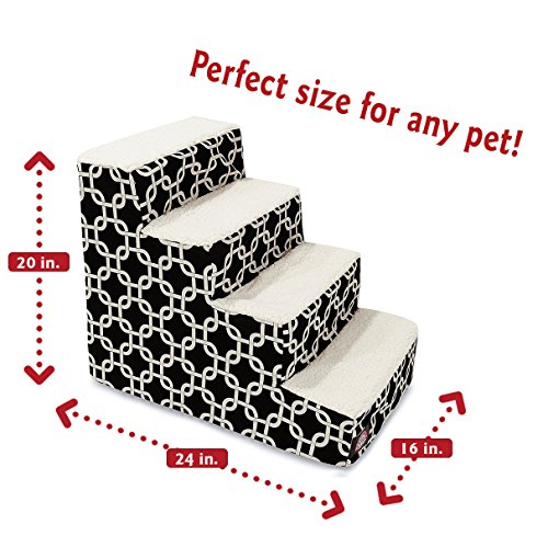 4 Step Portable Pet Stairs By Majestic Pet Products Black Links Steps for Cats and Dogs