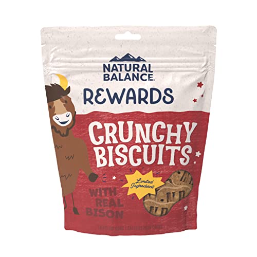 Natural Balance Limited Ingredient Rewards Crunchy Biscuits, Grain-Free Dog Treats for Adult Dogs of All Breeds, Sweet Potato & Bison Recipe, 14 Ounce (Pack of 1)