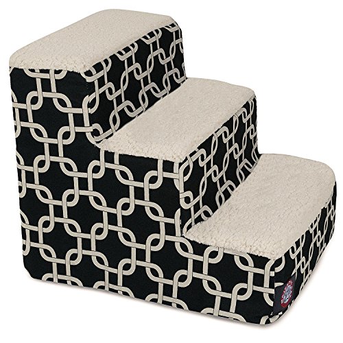 3 Step Portable Pet Stairs By Majestic Pet Products Black Links Steps for Cats and Dogs