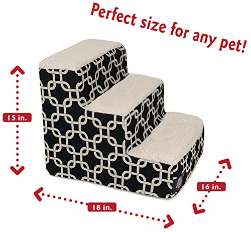 3 Step Portable Pet Stairs By Majestic Pet Products Black Links Steps for Cats and Dogs