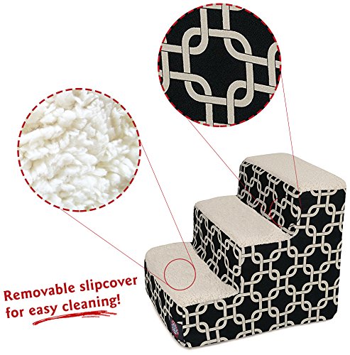 3 Step Portable Pet Stairs By Majestic Pet Products Black Links Steps for Cats and Dogs