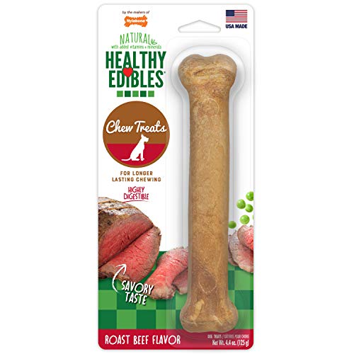Nylabone Healthy Edibles Roast Beef Flavor Chew Treats for Dog 1 Count Roast Beef Large/Giant